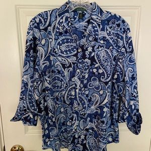 Ralph Lauren Blue Paisley Button Down